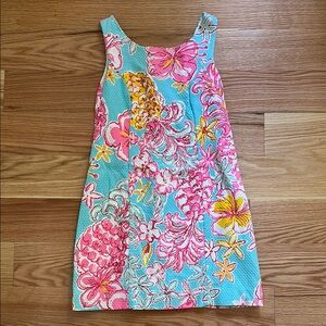 Lilly Pulitzer Tropical Floral Print Cotton Shift Dress Sz 8